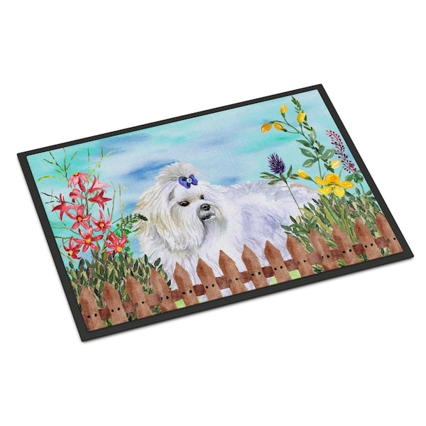 Carolines Treasures Maltese Spring Indoor or Outdoor Mat - 18 x 27 in. CK1213MAT - main